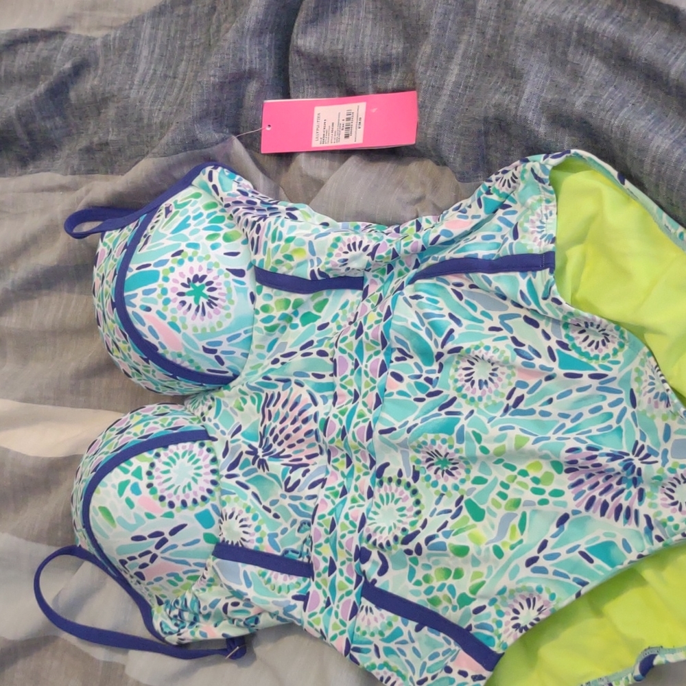 Nwt Lilly Pulitzer Palma one piece swimsuit Blue Ibiza